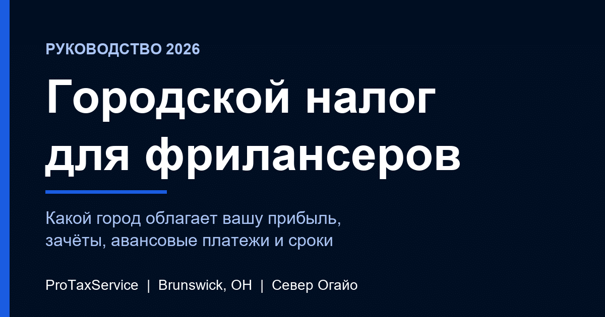 Городской подоходный налог в Огайо для фрилансеров: руководство 2026 года с примерами Brunswick и Medina