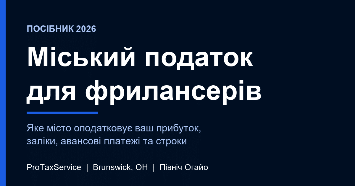 Міський податок на доходи в Огайо для фрилансерів: посібник 2026 року з прикладами Brunswick і Medina
