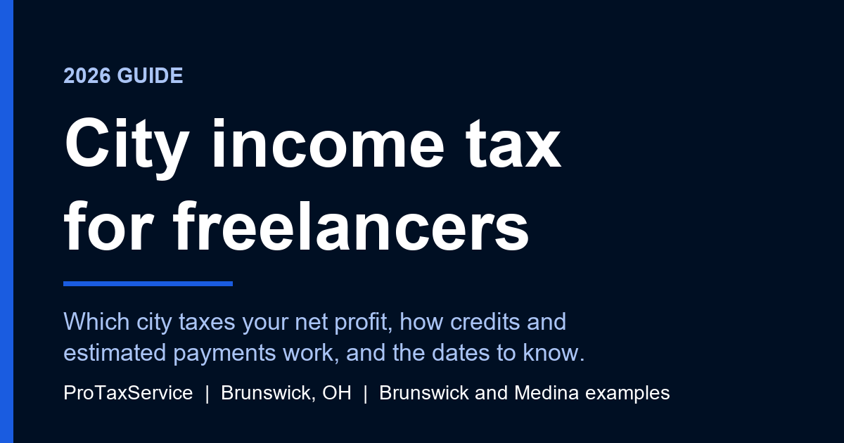 Ohio municipal income tax for freelancers (2026 guide), with Brunswick and Medina examples