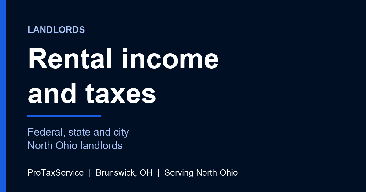 Landlords in North Ohio: federal, state and city income tax on rental income