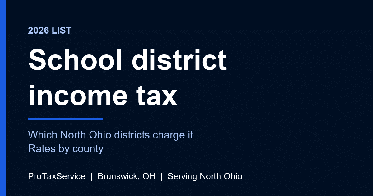 School district income tax in North Ohio: which districts charge it in 2026